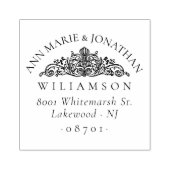  Botanisch Elegant Bruiloft Retouradres Rubberstempel (Afrduk)