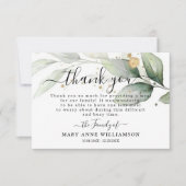 Botanisch elegant Funeral Food Hartelijk dank Bedankkaart (Voorkant)