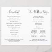 Botanisch Elegant Groen Bruiloft Service Programma (Achterkant)