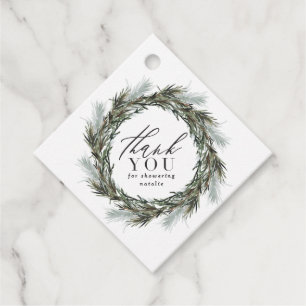 Botanisch elegant modern baby shower dank u bedankjes labels