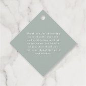 Botanisch elegant modern baby shower dank u bedankjes labels (Achterkant)