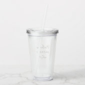 Botanisch Elegant Modern Minimalistisch Acryl Drinkbeker (Achterkant)