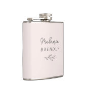 Botanisch Elegant Modern Minimalistisch Roze Heupfles (Rechts)