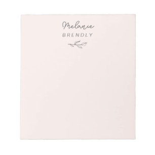 Botanisch Elegant Modern Minimalistisch Roze Notitieblok