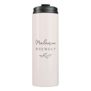 Botanisch Elegant Modern Minimalistisch Roze  Thermosbeker