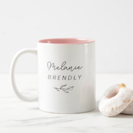 Botanisch Elegant Modern Minimalistisch Tweekleurige Koffiemok