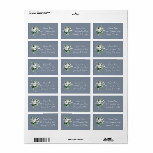 Botanisch elegant script etiket (Full Sheet)