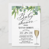 Botanisch Elegant Typografie Baby shower Kaart (Voorkant)