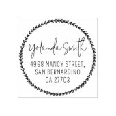 Botanisch Elegant Verlof Calligrafierretour-adres Rubberstempel (Afrduk)