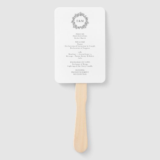  Botanisch Elegant Zwart Foliage Programma Handwaaier (Voorkant)