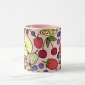  botanisch en fruitig l Roze patroon Mok (Midden)