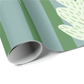 botanisch en strepenpatroon Blauw Groen Cadeaupapier (Rol Hoek)