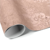  botanisch en vogel op roze cadeaupapier (Rol Hoek)