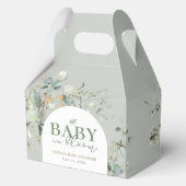 Botanisch eucalyptus Baby shower Bedankdoosjes (Achterkant)