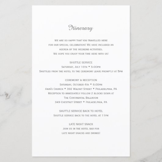 Botanisch Eucalyptus Greenery Weclome-programma (Achterkant)