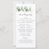 Botanisch Eucalyptus Greenery Wedding Program (Achterkant)