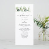 Botanisch Eucalyptus Greenery Wedding Program (Staand voorkant)
