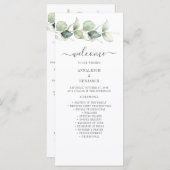 Botanisch Eucalyptus Greenery Wedding Program (Voorkant / Achterkant)