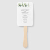 Botanisch Eucalyptus Greenery Wedding Program Handwaaier (Voorkant)