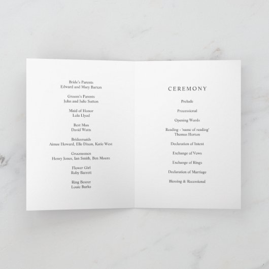 Botanisch Eucalyptus Leaves Wedding Book Program Aankondiging (Binnen)