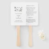 Botanisch Eucalyptus Leaves Wedding Book Program Handwaaier (Voorkant en achterkant)