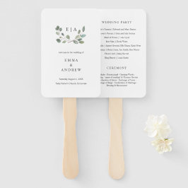 Botanisch Eucalyptus Leaves Wedding Book Program Handwaaier