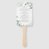 Botanisch Eucalyptus Leaves Wedding Program Handwaaier (Achterkant)