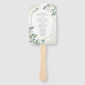 Botanisch Eucalyptus Leaves Wedding Program Handwaaier (Voorkant)