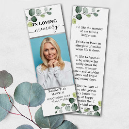 Botanisch Eucalyptus Memorial Funeral Bladwijzer Mini Visitekaartjes