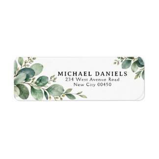 Botanisch Eucalyptus Tak Retouradreslabel Etiket