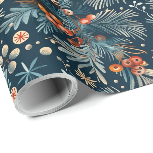 Botanisch feestelijk inpakpapier (Rol Hoek)