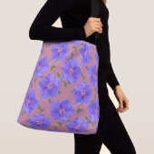 Botanisch Floral Blue op elke kleur Crossbody Tas (Dichtbij)