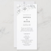 Botanisch Floral Sketch Wedding Ceremony Programme (Voorkant)