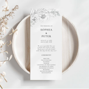 Botanisch Floral Sketch Wedding Ceremony Programme