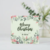 Botanisch Foliage-thema Kerstmis Diner Party Feestdagenkaart (Staand voorkant)