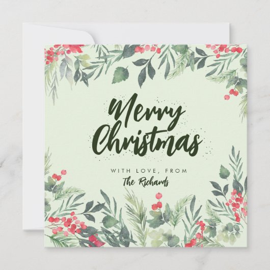 Botanisch Foliage-thema Kerstmis Diner Party Feestdagenkaart (Voorkant)