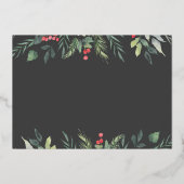 Botanisch Foliage-thema Kerstmis Diner Party Folie Uitnodiging (Achterkant)