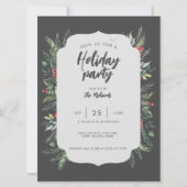 Botanisch Foliage-thema Kerstmis Diner Party Kaart (Voorkant)