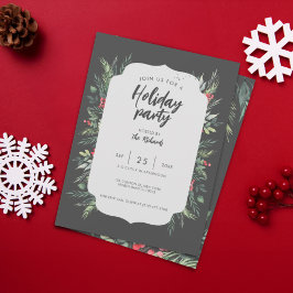 Botanisch Foliage-thema Kerstmis Diner Party Kaart