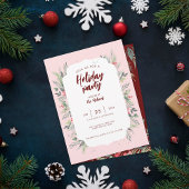 Botanisch Foliage-thema Kerstmis Diner Party Kaart