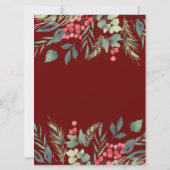 Botanisch Foliage-thema Kerstmis Diner Party Kaart (Achterkant)