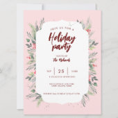 Botanisch Foliage-thema Kerstmis Diner Party Kaart (Voorkant)