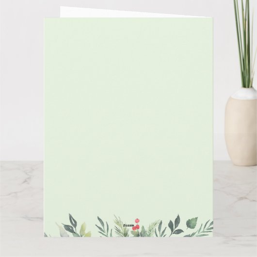 Botanisch Foliage-thema Kerstmis Diner Party Kaart (Achterkant)