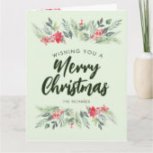 Botanisch Foliage-thema Kerstmis Diner Party Kaart (Voorkant)