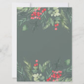 Botanisch Foliage-thema Kerstmis Diner Party Kaart (Achterkant)