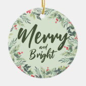 Botanisch Foliage-thema Kerstmis Diner Party Keramisch Ornament (Voorkant)