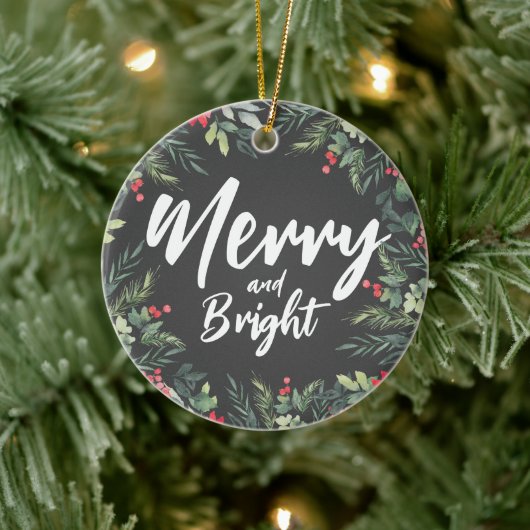 Botanisch Foliage-thema Kerstmis Diner Party Keramisch Ornament (Boom)