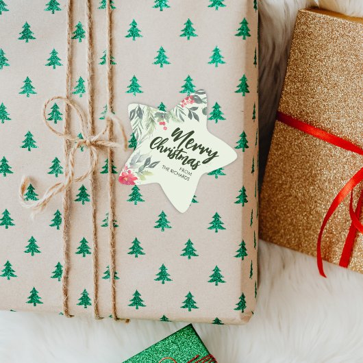 Botanisch Foliage-thema Kerstmis Diner Party Ster Sticker