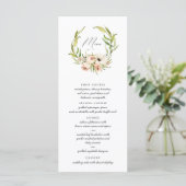 Botanisch Forest Floral Wreator Calligraphy Menu (Staand voorkant)