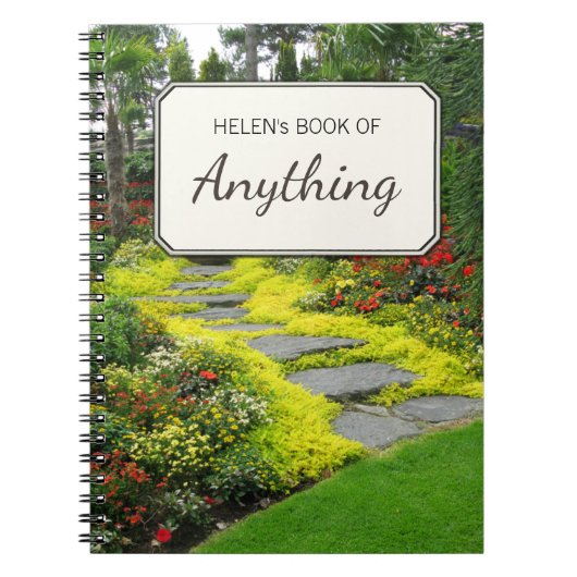 Botanisch fotomotief gepersonaliseerd notitieboek (Voorkant)